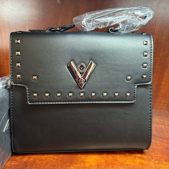 Valentino Orlandi Handbags - Valentino Orlandi Black Crossbody Bag with Studded Detailing NWT